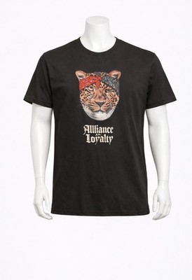 Men s Tiger Graphic T-Shirt Black  Alliance Loyalty  Tee Size S New With Tags