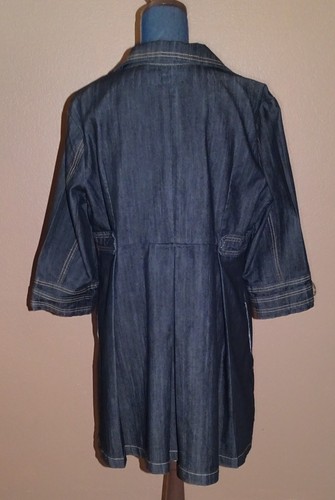 Giacca denim Baccini lavaggio scuro media lunghezza bottoni grandi maniche 3/4 taglia XL - Foto 5 di 5