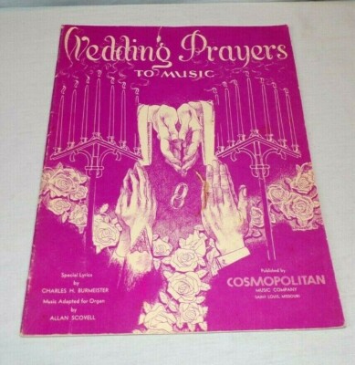 VTG Cosmopolitan Music Company Wedding Prayer to Music Sheet Book Burmeister