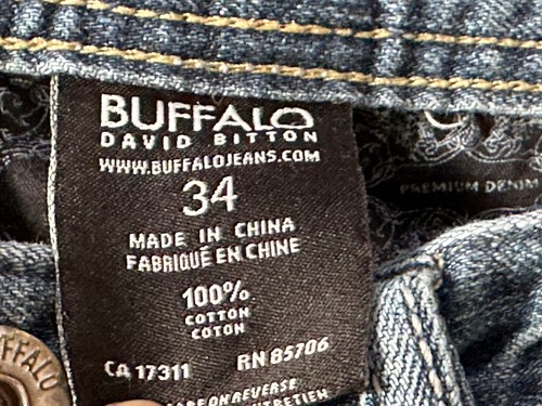 Buffalo David Bitton Mens Jeans Size 34 Blue Button Fit 33X 31 - Picture 6 of 7