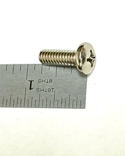 (100) 1/4-20 X 3/4 Phillips Pan Head Machine Screw Bright Nickel Chrome Plated