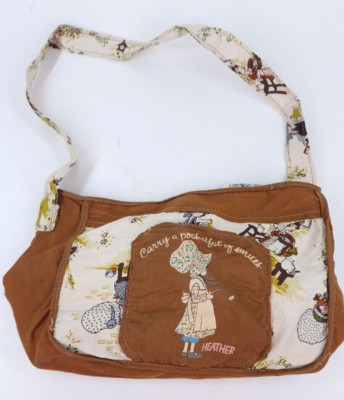 Holly Hobbie Heather Bag Purse Fabric Vintage Knickerbocker 1970s Canvas Tote