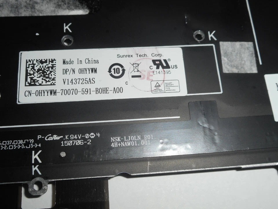 SINGLE KEY CAP+PLASTIC CLIP FOR Precision M3800 XPS (9530) FROM HYYWM V143725AS1 - Image 3 of 4