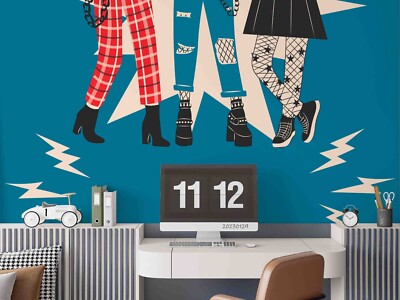 3D Rock Music Illustration Self-adhesive Removable Wallpaper Murals 2