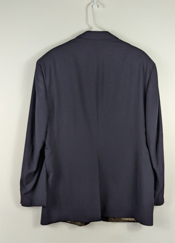 Bill Blass 100% Wool Navy 2 Button Men's Sport Coat Suit Jacket 44 Vintage - Picture 2 of 7