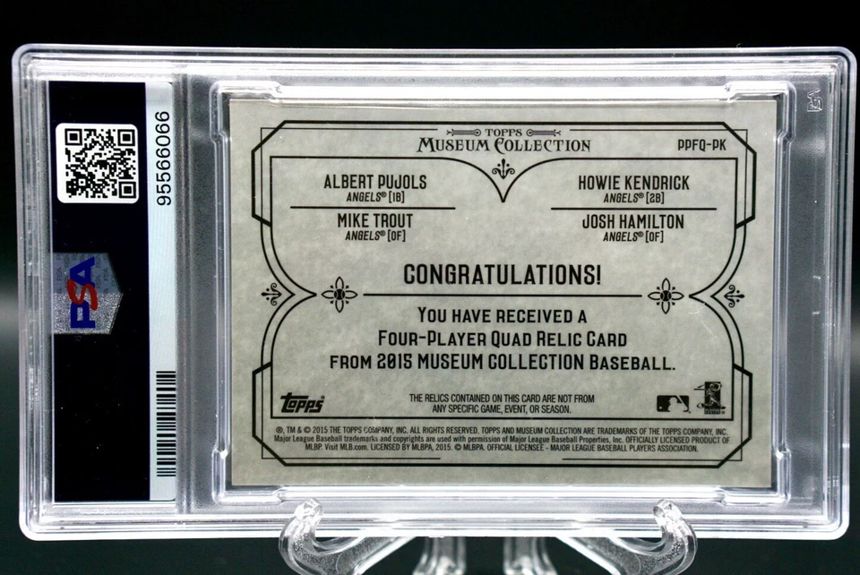 Mike Trout Pujols - Quad Game Use Patch /99 - PSA 10 - 2015 Topps Museum Coll. - Image 2 of 2