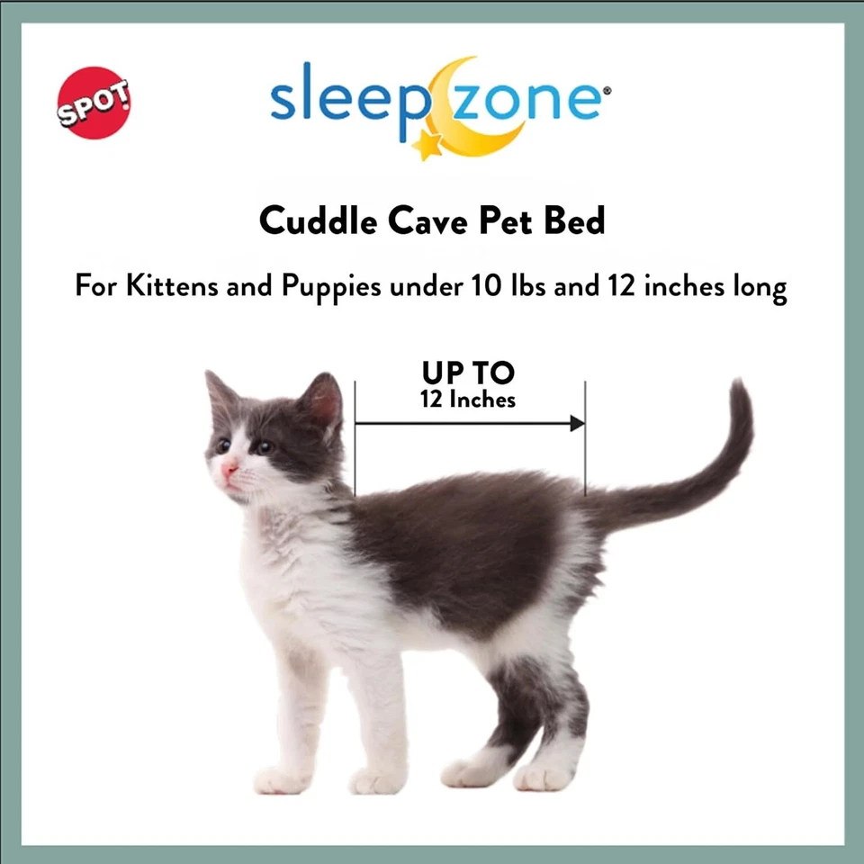 SPOT Sleep Zone Cuddle Cave - Cama de arena interior para gatos y perros Foto 2 de 4