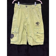 Coogi Cargo Shorts Embroidered Logo Pockets Green Kids Size 16