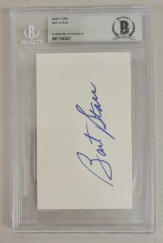 Bart Starr Signed 3x5 Index Card Autograph Beckett Green Bay Packers Alabama  - Picture 1 of 3