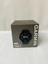 Garmin Fenix 6 Pro Solar Premium Multisport GPS Watch, Black w/ Slate Gray Band