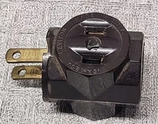 Vintage Leviton 2 Prong Electric 3 Way Adapter Brown 10A 250v~15A -125v