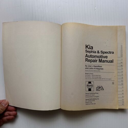 Haynes Automotive Repair Manual Kia Sephia and Spectra 1994 Thru 2004 1.6L 1.8L - Picture 4 of 9