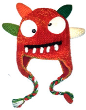 New Andes Gifts Fun Kids Silly Monster Beanie Hat Knit Alpaca Wool Handmade Peru