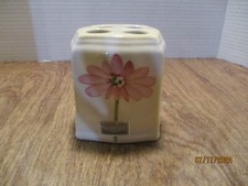 Vintage Croscill Gazebo Flower Leaves Porcelain Bathroom Toothbrush Holder