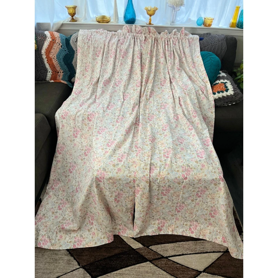 Juego Cortinas y Cenefas Laura Ashley Rosa Floral Rosas Suave Azul Salvia Foto 2 de 4