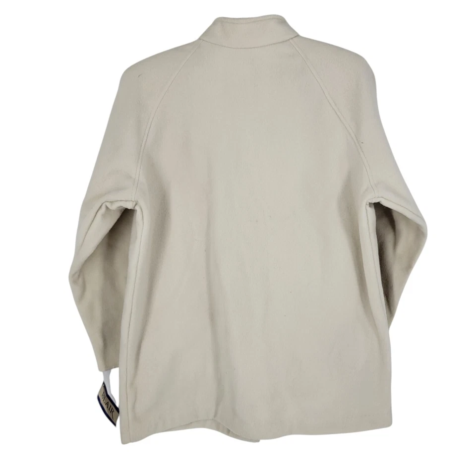 vtg Blair Winter Coat Large Button Front Wool Blend Minimalist Mod ivory cream - Image 4 of 4