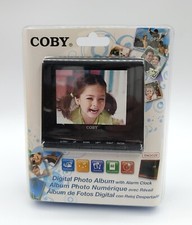 Coby Digital Photo Album w/Snooze Alarm Clock, 3.5" TFT LCD Screen, Plays Music