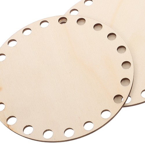 5 pezzi basi per cestino in legno all'uncinetto per fare cesto fai da te rotondo in legno - Foto 5 di 12