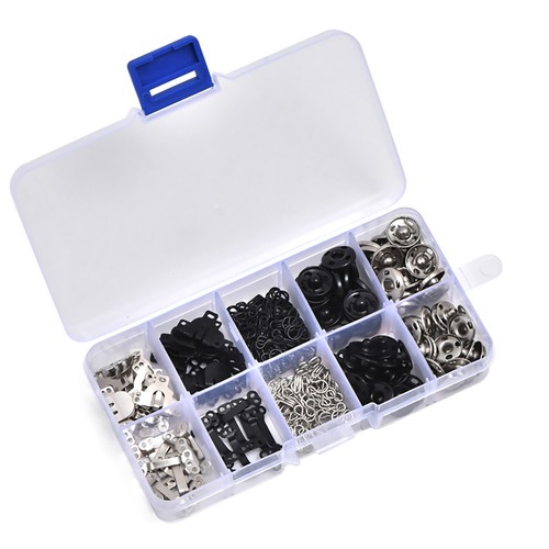100 Pair 3 Styles Sewing Hook and Eye Closure Snap Fastener Clothing Fixing Tool - Picture 6 of 9
