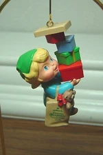 VINTAGE HALLMARK ORNAMENT--ARMFUL OF JOY--1990-COLLECTORS CLUB-NO BOX