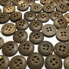 Sustainable Eco Brown Coconut Shell Button Shirt Size 15mm 5/8" 4hole