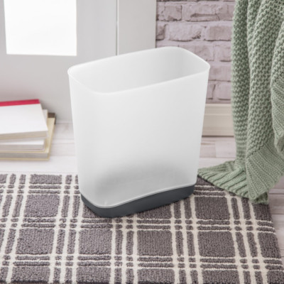 Rectangular Slim Wastebasket Plastic Trash Can Slim Garbage Bin Container 3.3Gal