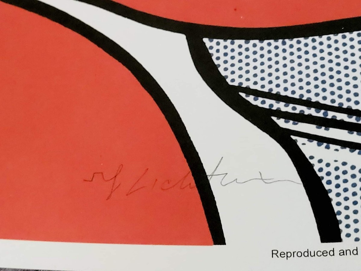 6月5日終了20%OFFレイモンドルデュックRaymonde Leducタイル画 Vintage Signed Roy Lichtenstein Diptych WHAAM 2 Panel Offset Litho
