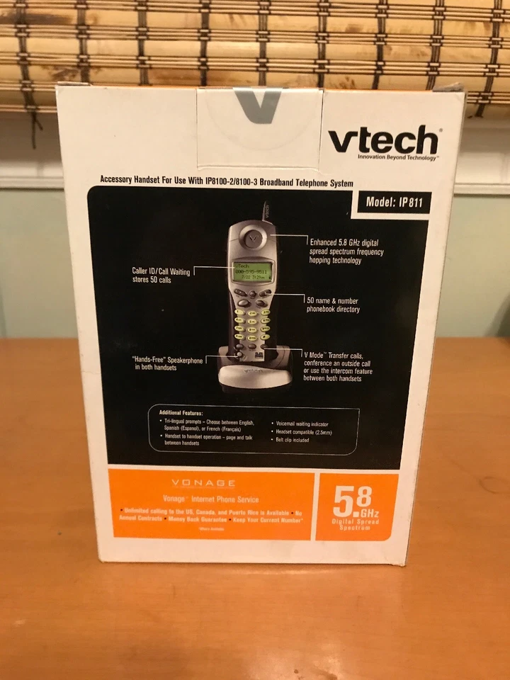 Vtech Vonage Broadband Telephone IP811 Accessory Handset IP8100-2/IP8100-3 5.8gh - Image 4 of 4