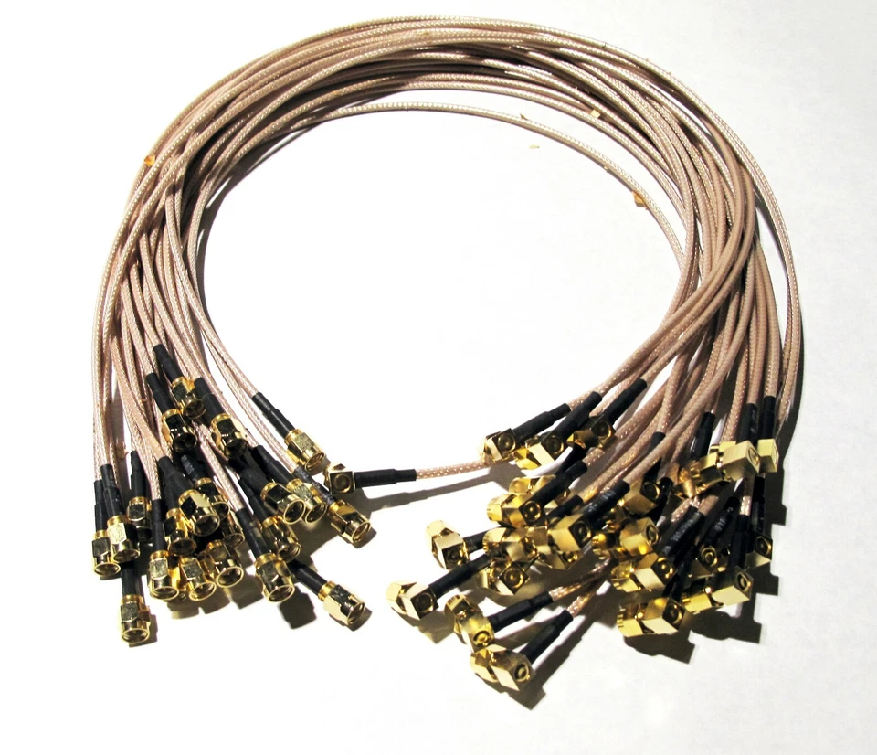 LOT OF 25 EACH MOLEX 24" Double Shield braid RF Coax +SMA +SMA RA RD316  Cable - Image 2 of 2