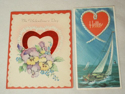 Posten 5 Vintage Valentinstag Grußkarten + 1 Jahrestag *unbenutzt, ohne Umschlag* - Bild 4 von 9