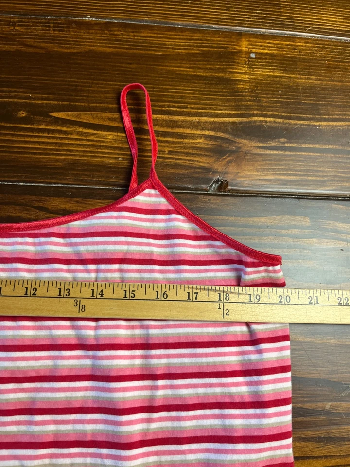 Bobbie Brooks Tank Women's Size 3X Red Multicolor Striped Spaghetti Sleepwear - Image 2 of 4