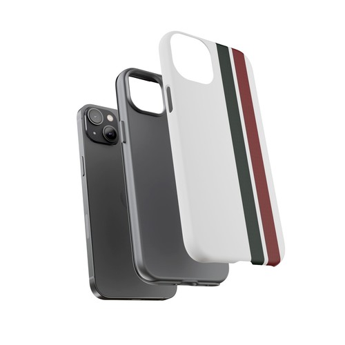 White Tough Case For iPhone 16, Red Green Stripes Design Glossy or Matte - Picture 85 of 270