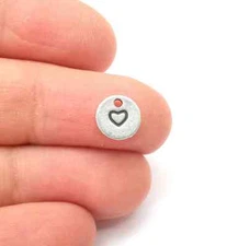 10 Pcs Heart Charms Antique Silver Plated Love Charms jewelry accessories G33605