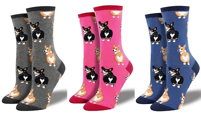 Chaussettes Femme Socksmith Corgi Butt Coton Mélangé Taille Unique - Photo 1/4