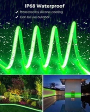 Green 50ft COB LED Light Strip Neon 110V 480leds/m Building Garden Holiday Decor