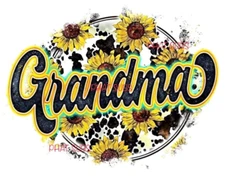Sublimation Print Grandma Sunflowers Ready to Press Heat Transfer