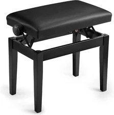 Height Adjustable Piano Bench Wooden Stool Waterproof Cushion Leather Bed Bench