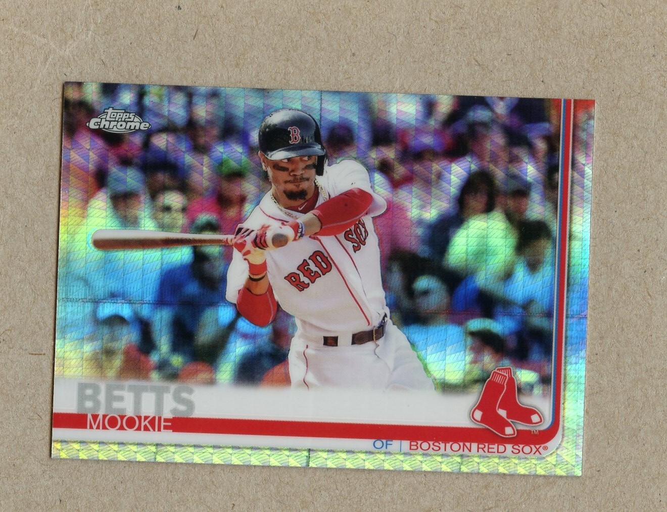 2019 Topps Chrome Mookie Betts #50 Prism Refractor Boston Red Sox