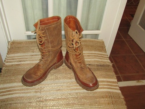 Frye 76721 Women's size 7 B Brown Suede Leather Lace Up Mid Calf Outdoor Boots - Picture 2 of 12