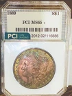 1889 P Morgan  Dollar PCI Mint 65 Monster Toning Overse And Reverse