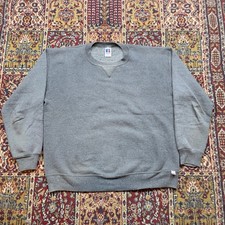 VTG 90s Russell Athletic Mens Gray blank Crewneck Sweatshirt Made in USA Size L