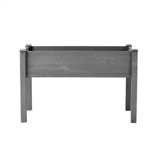 48 In. X 24 In. X 30 In. Grey Solid Wood Raised Garden Bed