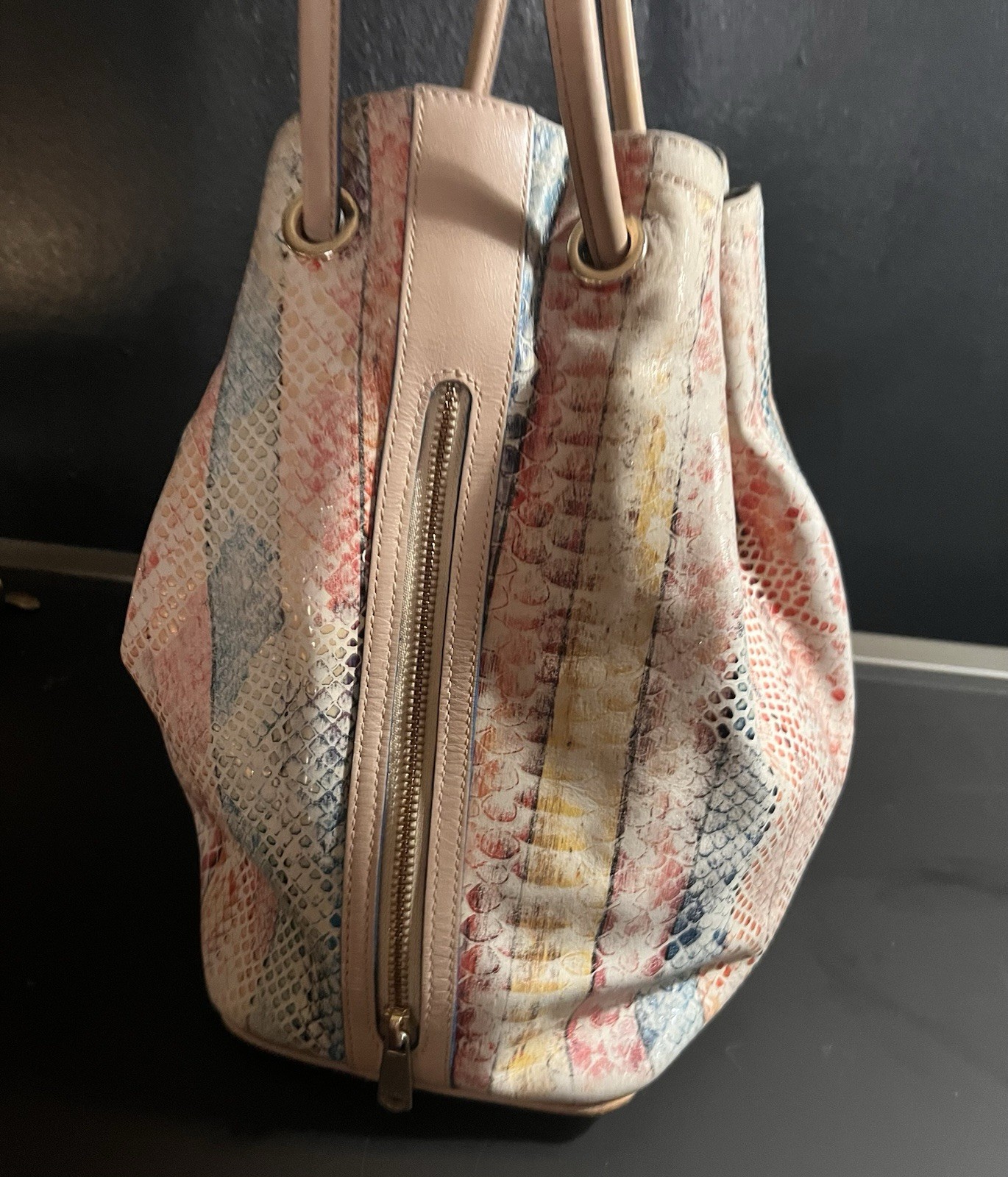 Brahmin Melbourne Multicolor Python Embossed Leat… - image 4