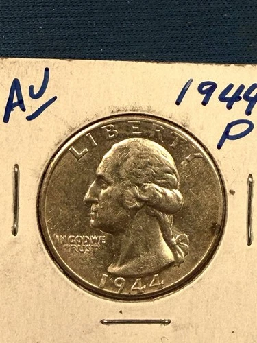 1944 Washington Quarter Philadelphia AU Silver 25C