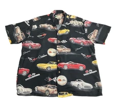 Vintage Paradise Found Hawaiian Shirt Mens XL Stingray All Over Print Rayon 90s