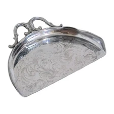 Antique Taunton Silver Quadruple Plate Silent Butler Crumb Catcher