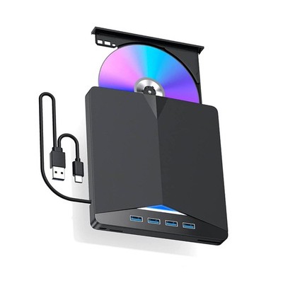 Slim External CD DVD RW Drive USB 3.0 Writer Burner Player Black For Laptop PC
