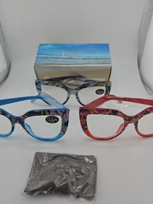 100 Classic Reading Glasses 2.00 Plus Blue Filtering NEW Eyeglasses