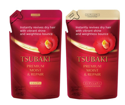 Shiseido Tsubaki Moisturizing Hair Repair Shampoo Conditioner Sachet Refill Set