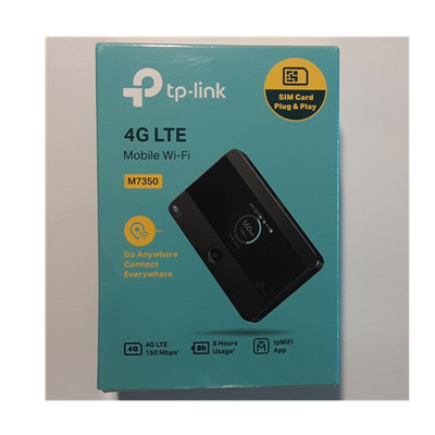 TP-LINK M7350 4G LTE Mobile Wi-Fi Router, 150 Mbps, Unlocked, SIM Card, Schwarz